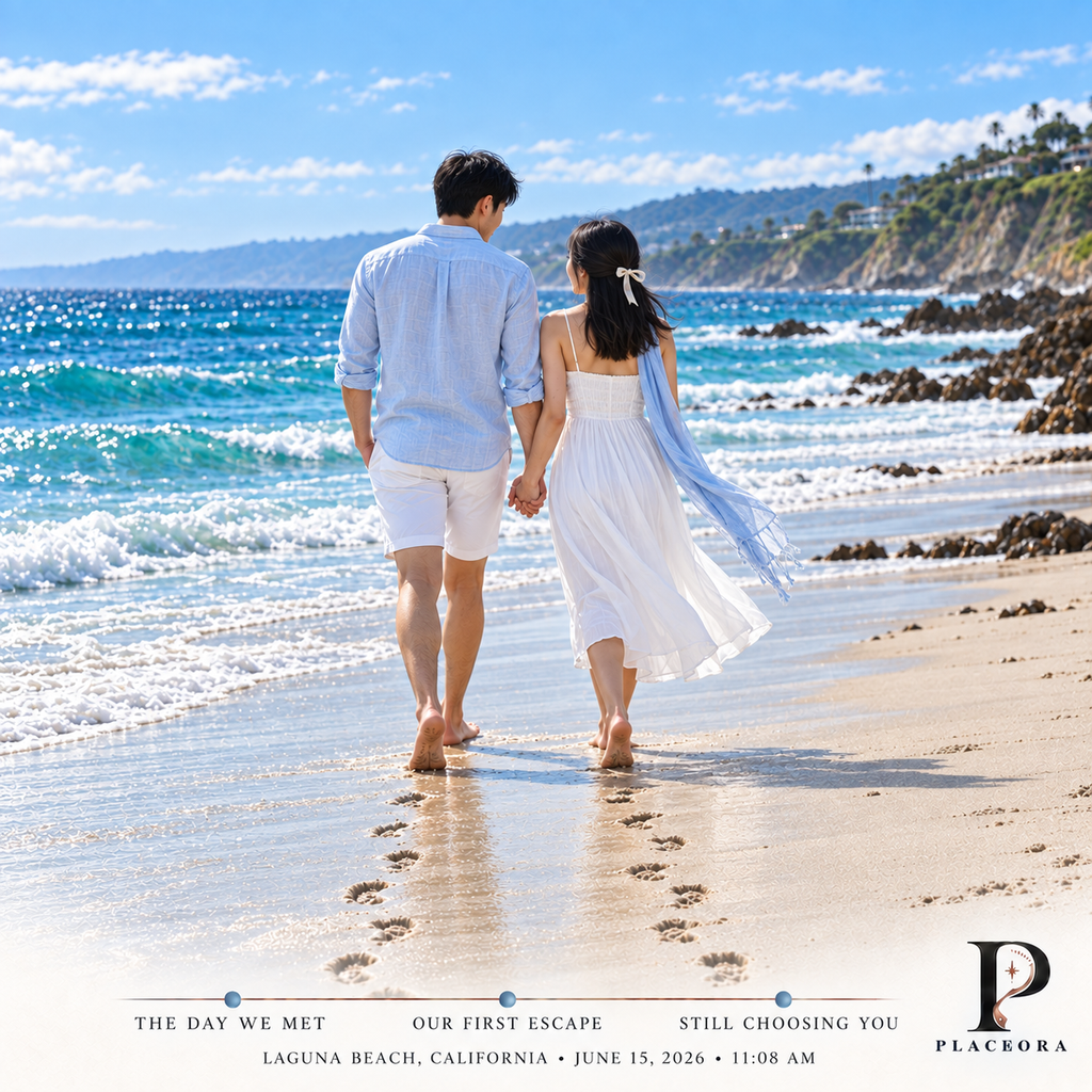 Custom Love Story Memory Art – Personalized Place, Date & Photos