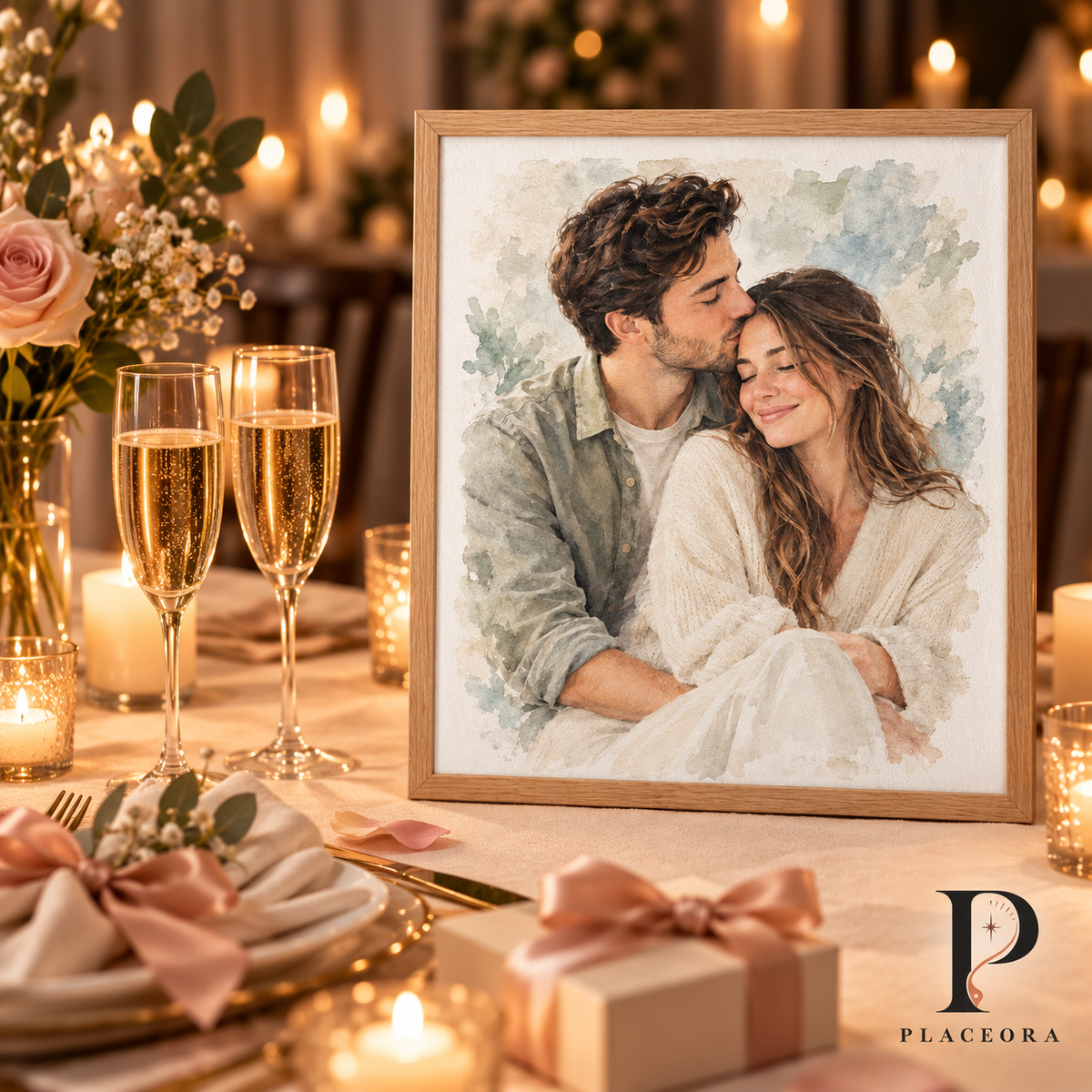 Custom Love Story Memory Art – Personalized Place, Date & Photos