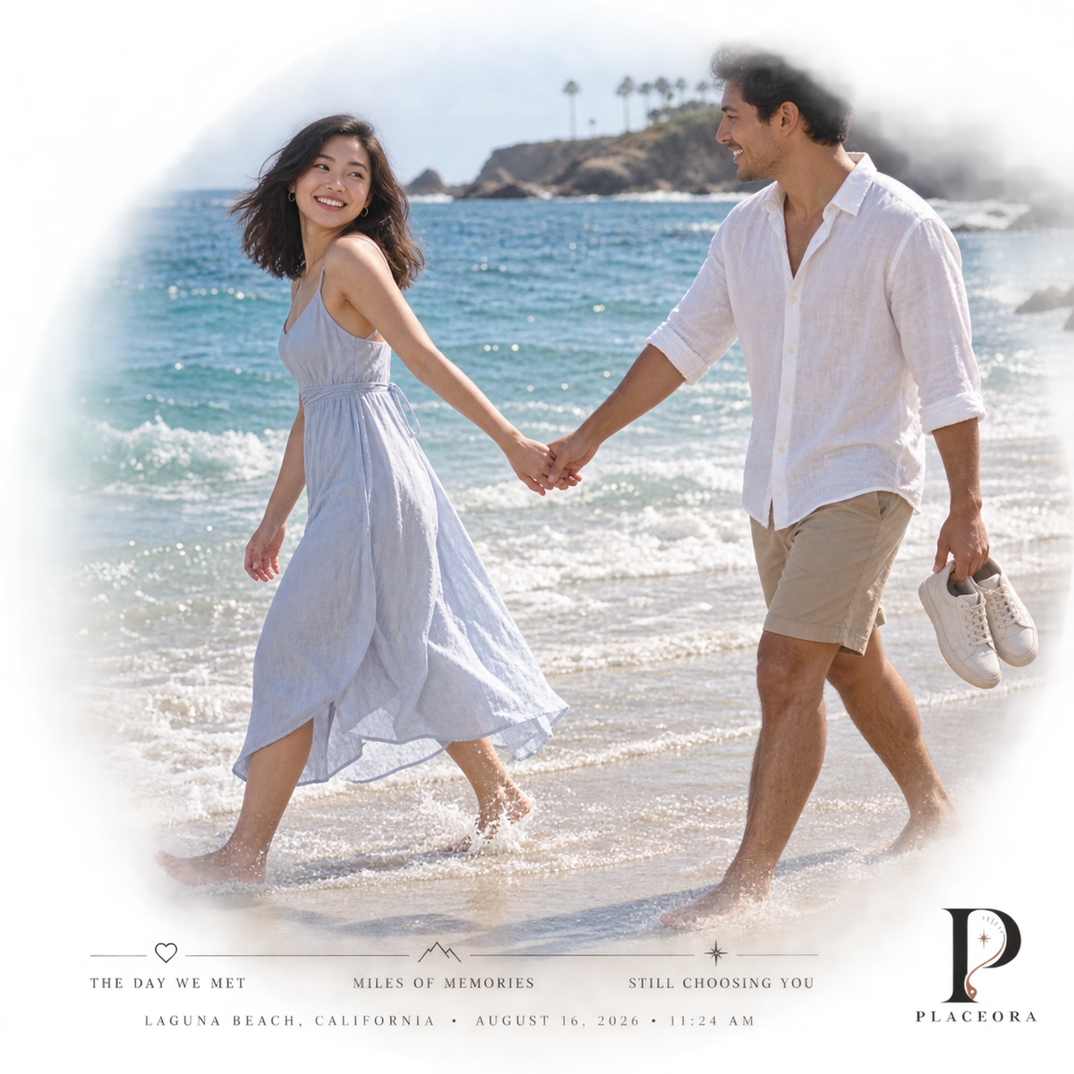 Custom Love Story Memory Art – Personalized Place, Date & Photos