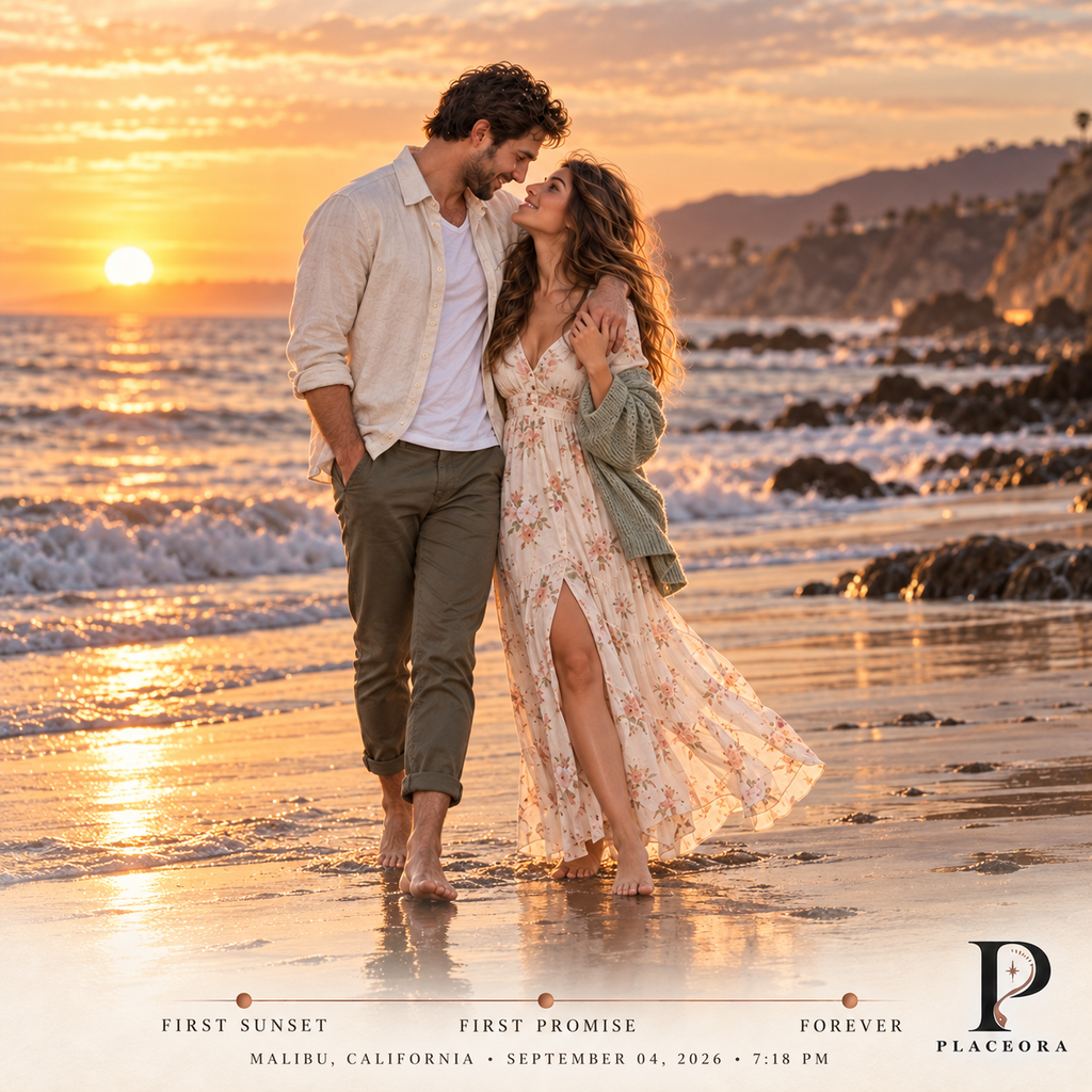 Custom Love Story Memory Art – Personalized Place, Date & Photos