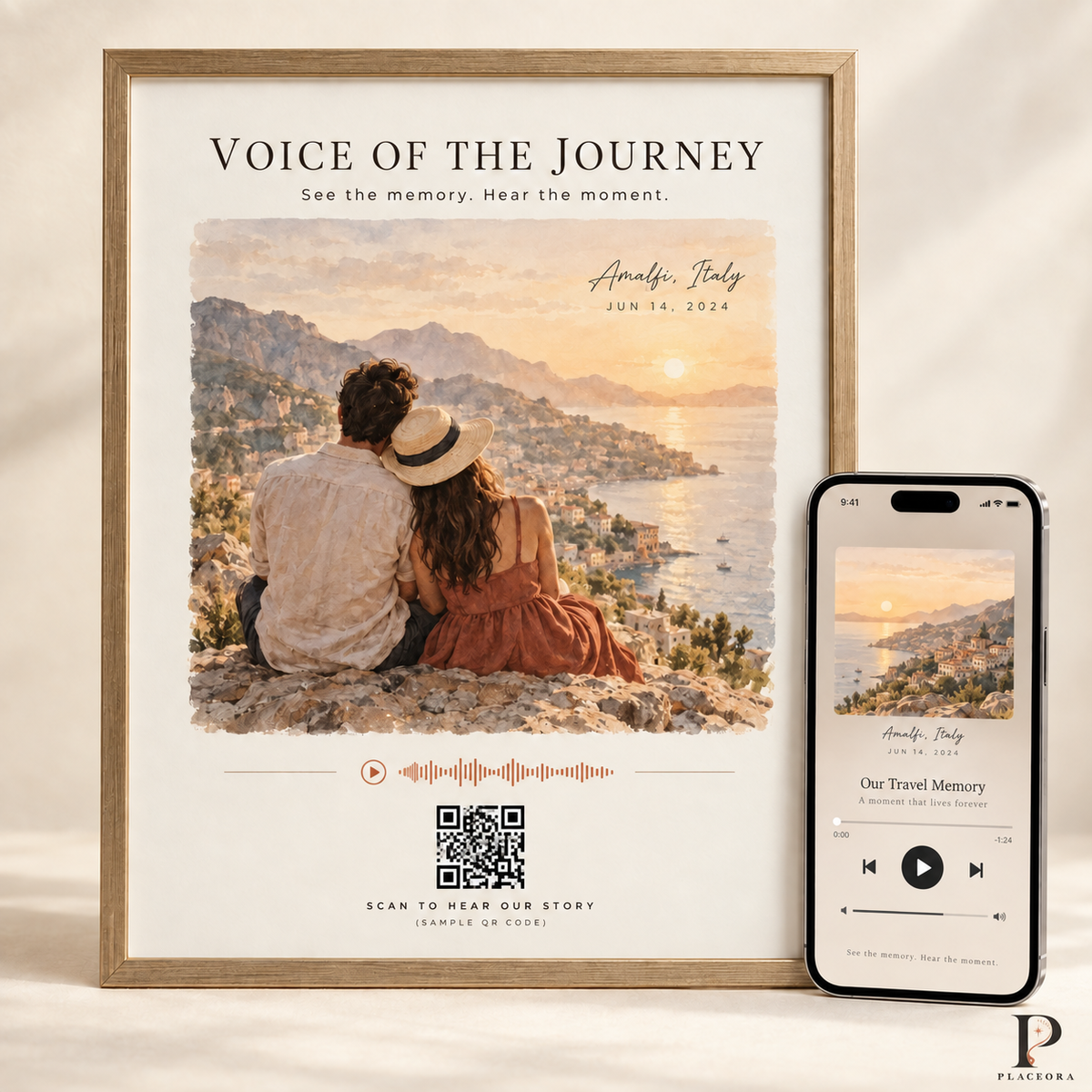 Voice of the Journey Memory Art – Personalized Photo Art with QR Audio